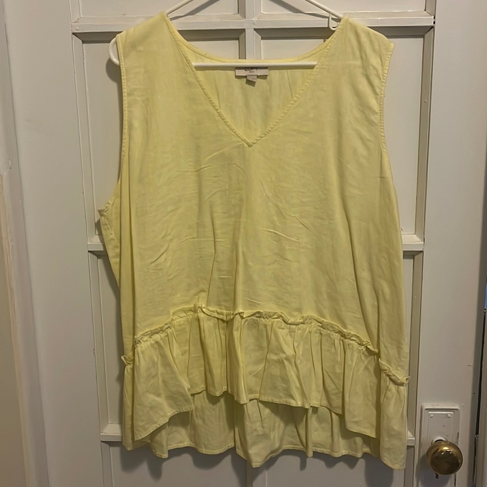LOFT Yellow Linen Top